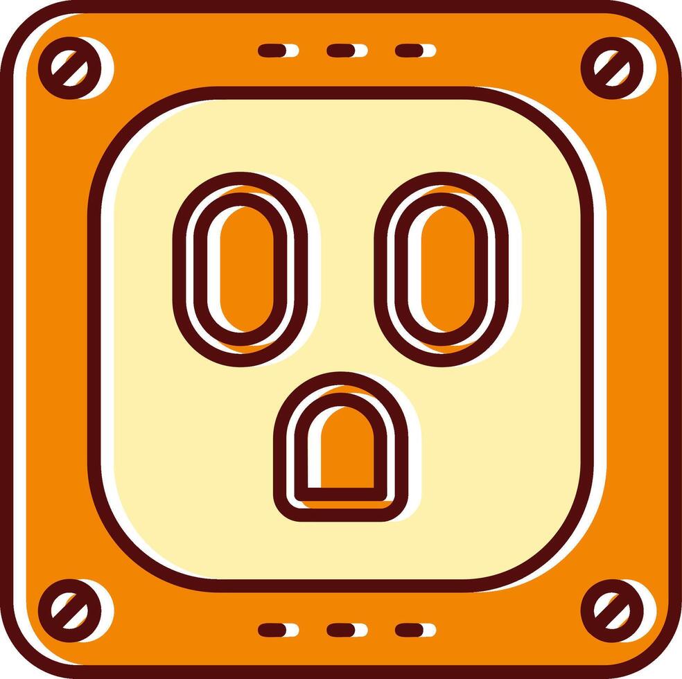 Socket filled Sliped Retro Icon vector