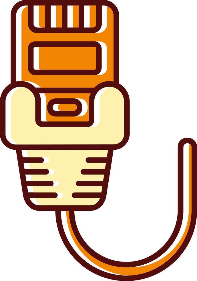 Ethernet filled Sliped Retro Icon vector