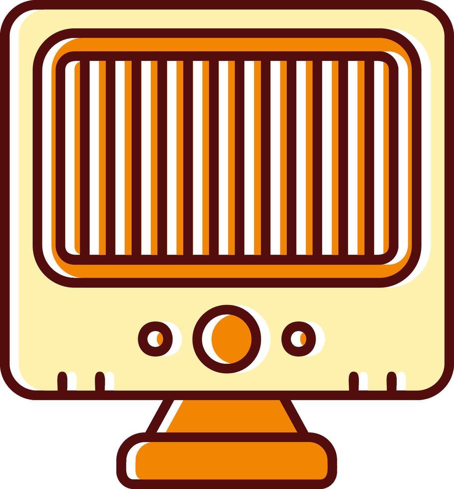 Heater filled Sliped Retro Icon vector