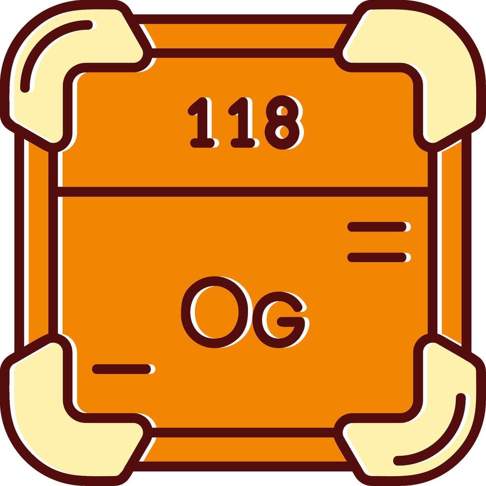 Oganesson filled Sliped Retro Icon vector