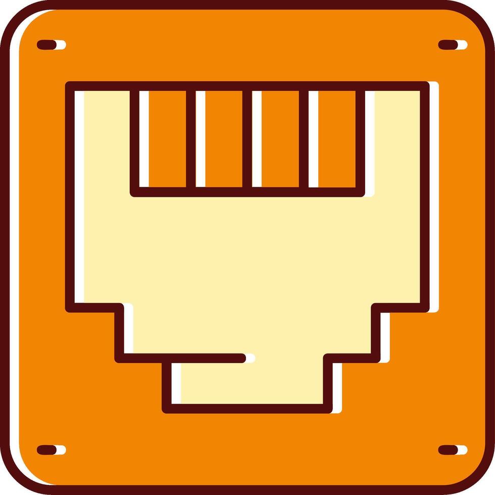 Ethernet filled Sliped Retro Icon vector