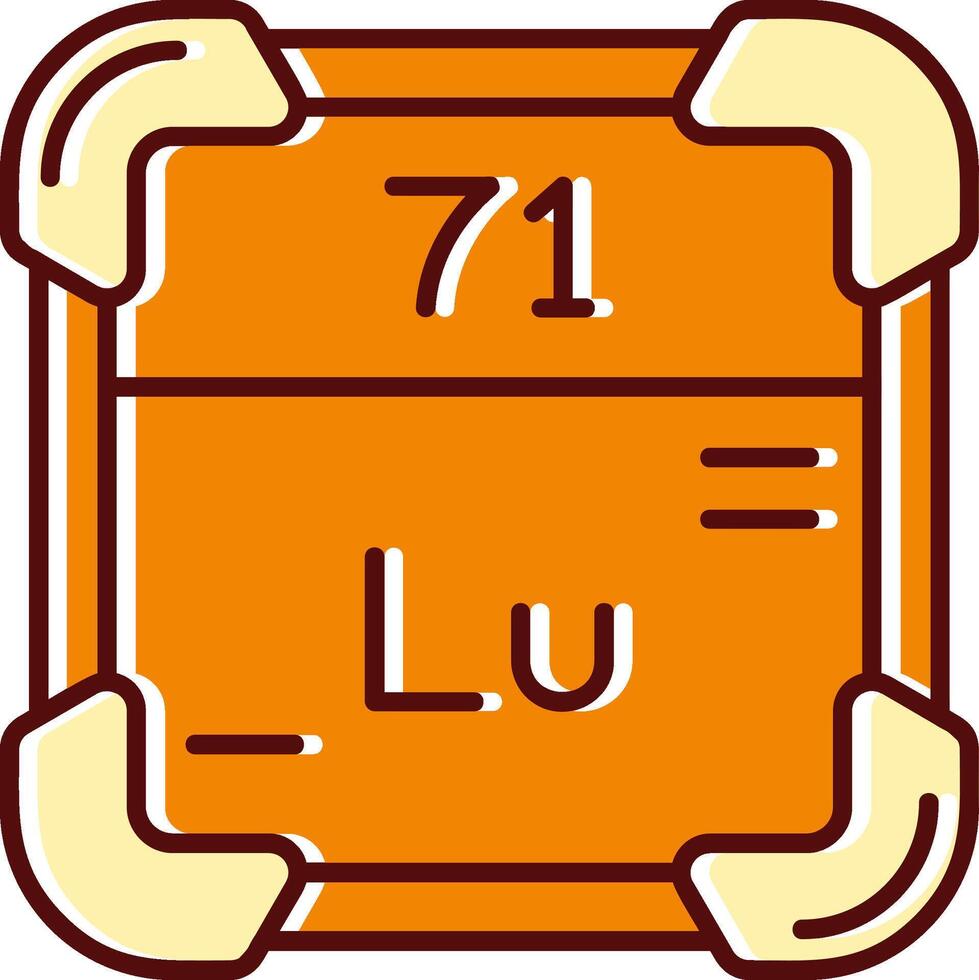 Lutetium filled Sliped Retro Icon vector