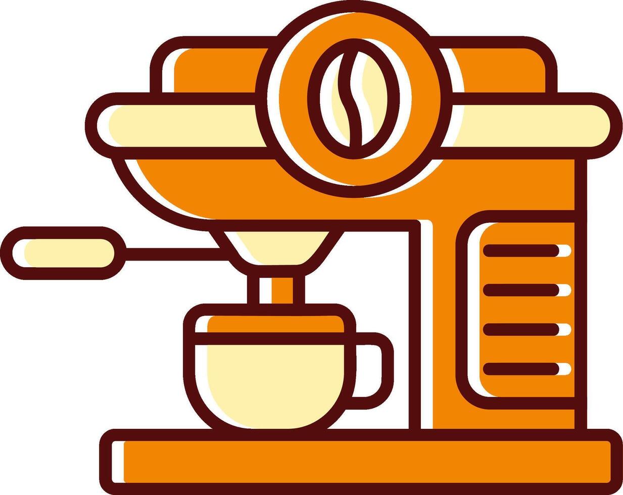 café máquina lleno resbaló retro icono vector