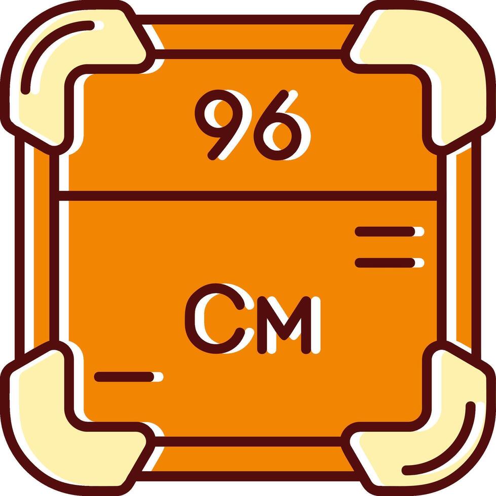 Curium filled Sliped Retro Icon vector