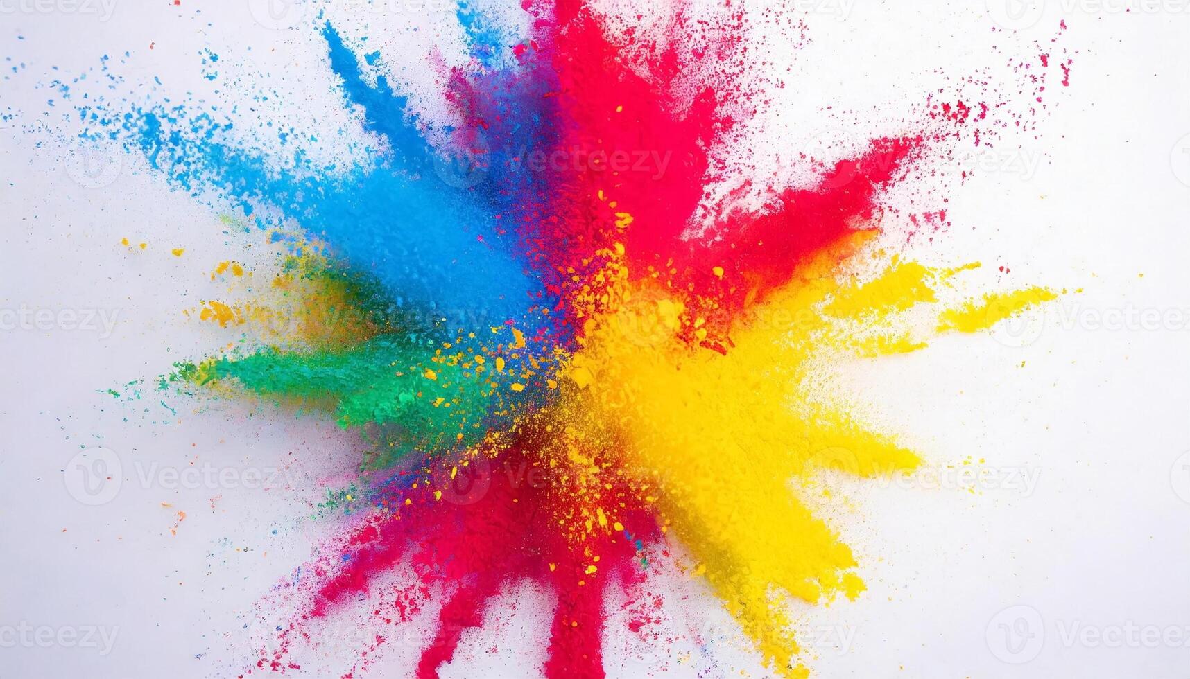 Colorful powder splash on white background photo