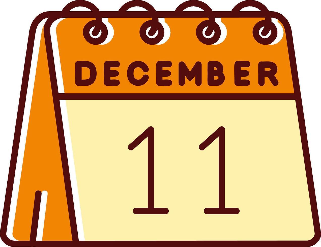 11th of December filled Sliped Retro Icon vector