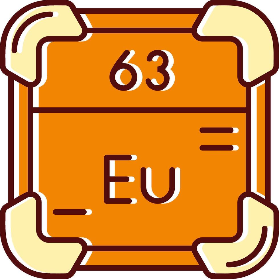 Europium filled Sliped Retro Icon vector