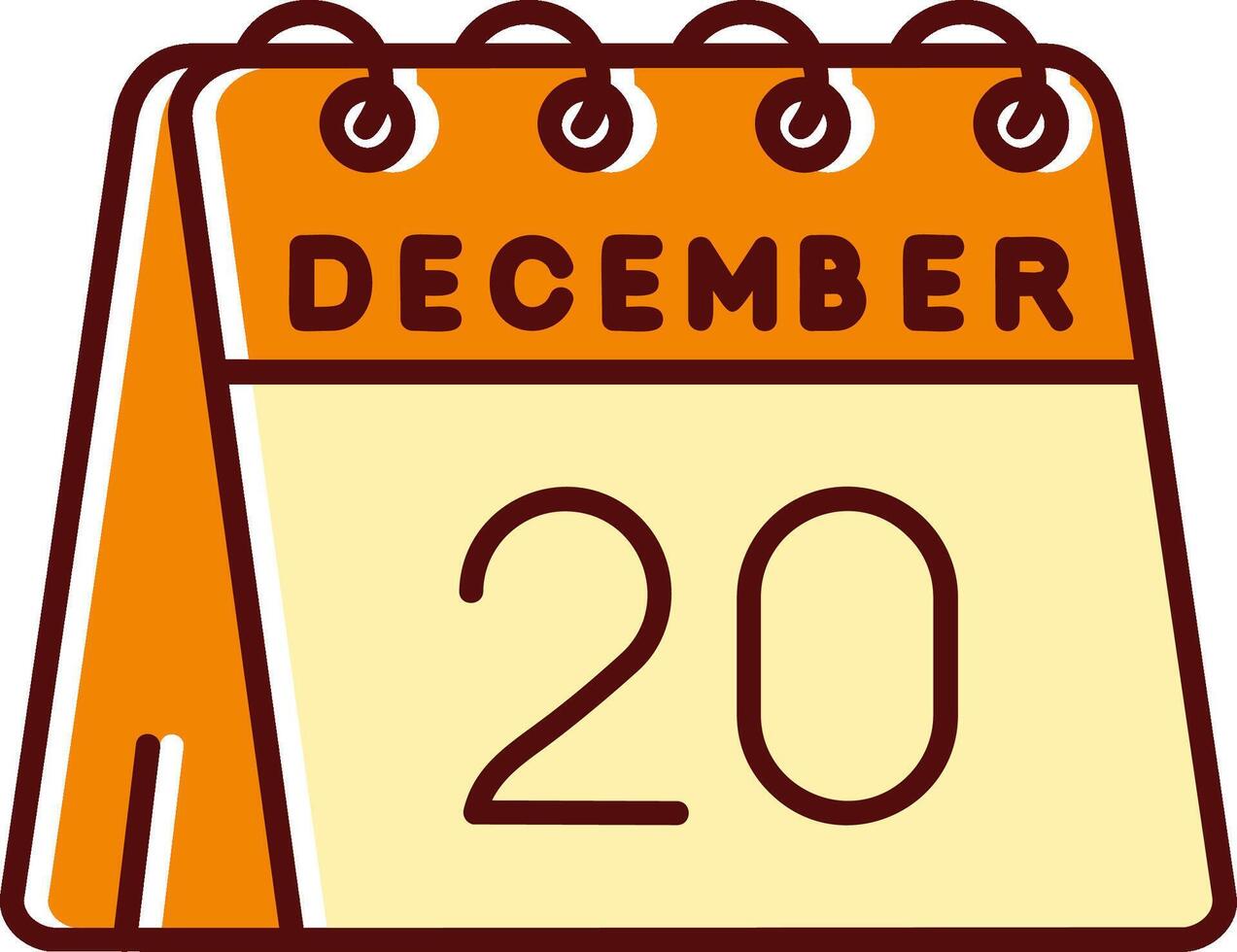 20th of December filled Sliped Retro Icon vector