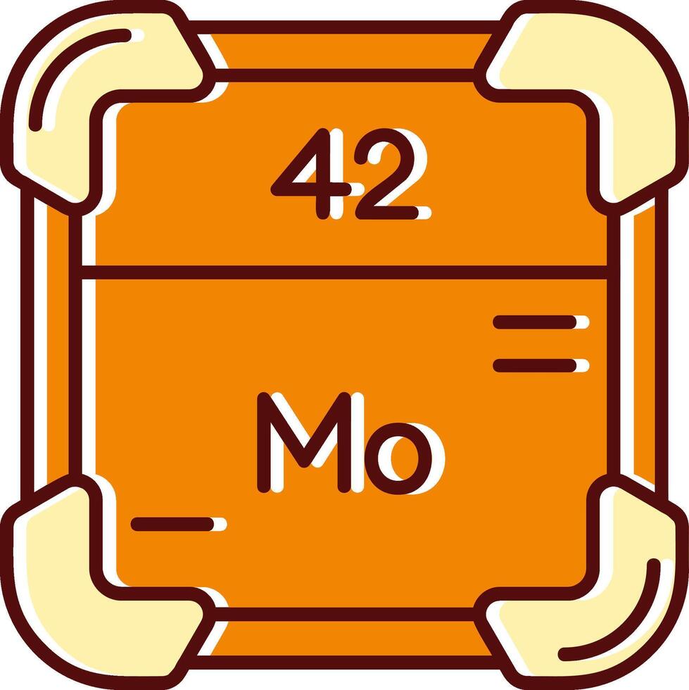 Molybdenum filled Sliped Retro Icon vector