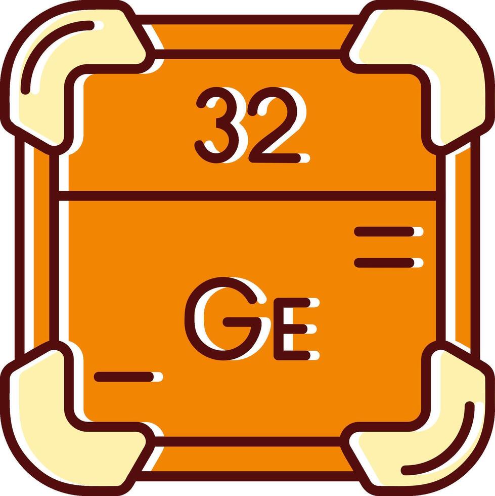 Germanium filled Sliped Retro Icon vector