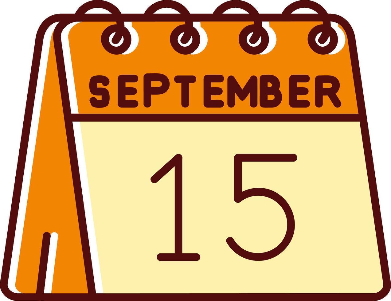 15th of September filled Sliped Retro Icon vector