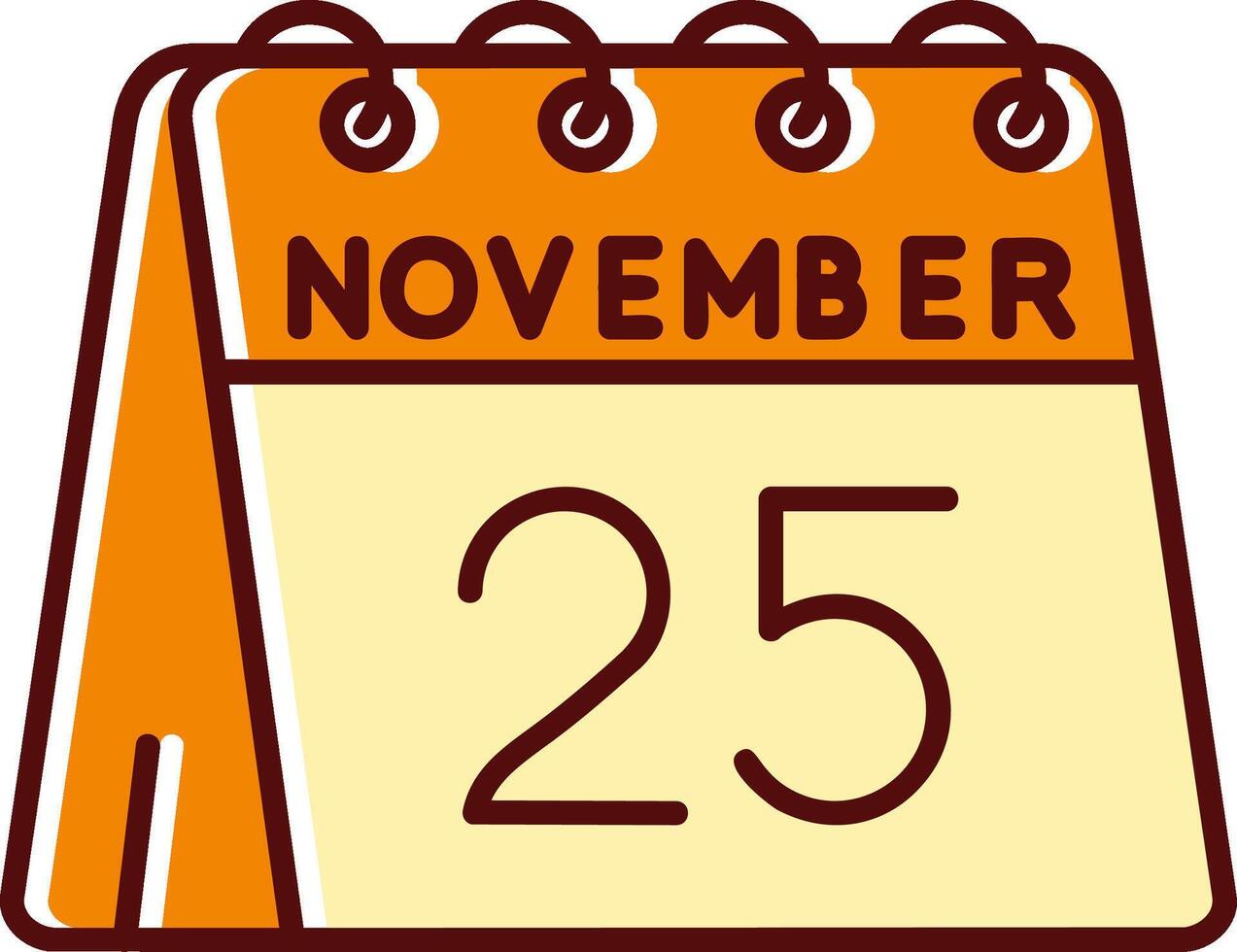 25th of November filled Sliped Retro Icon vector