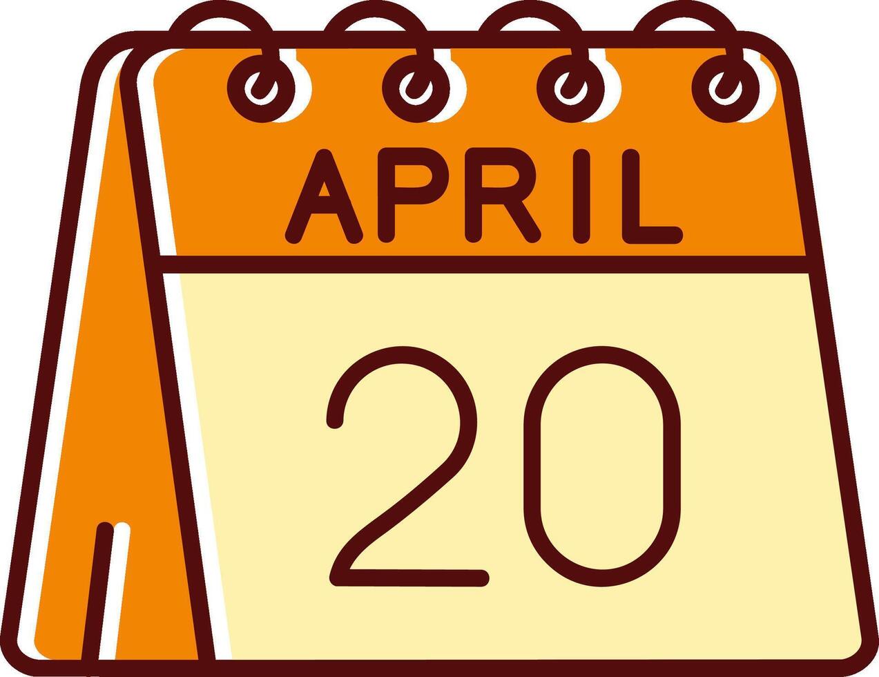 20th of April filled Sliped Retro Icon vector