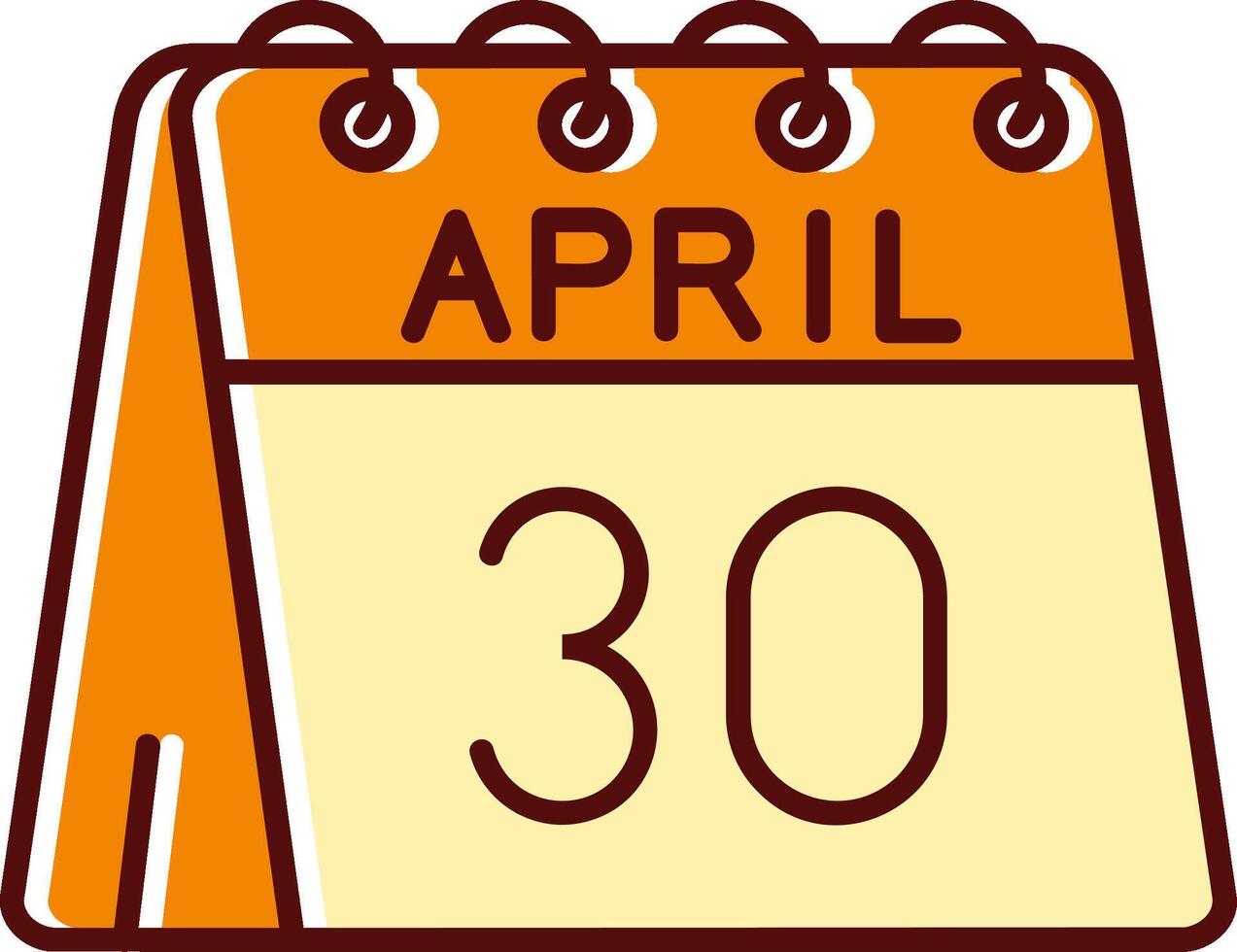 30th of April filled Sliped Retro Icon vector