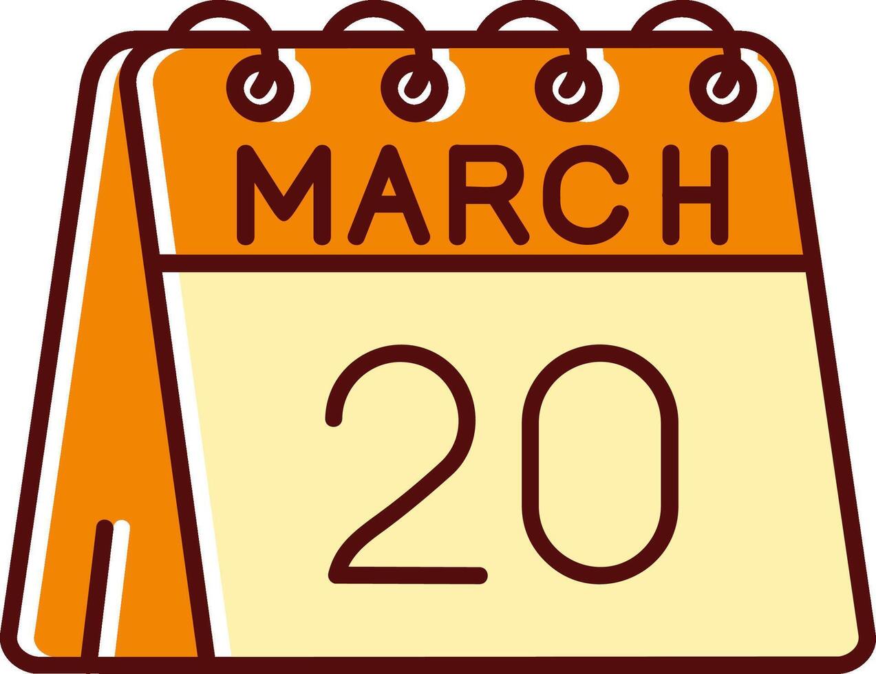 20th of March filled Sliped Retro Icon vector