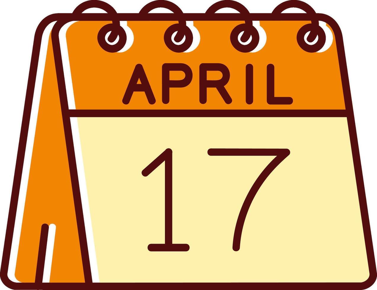 17th of April filled Sliped Retro Icon vector