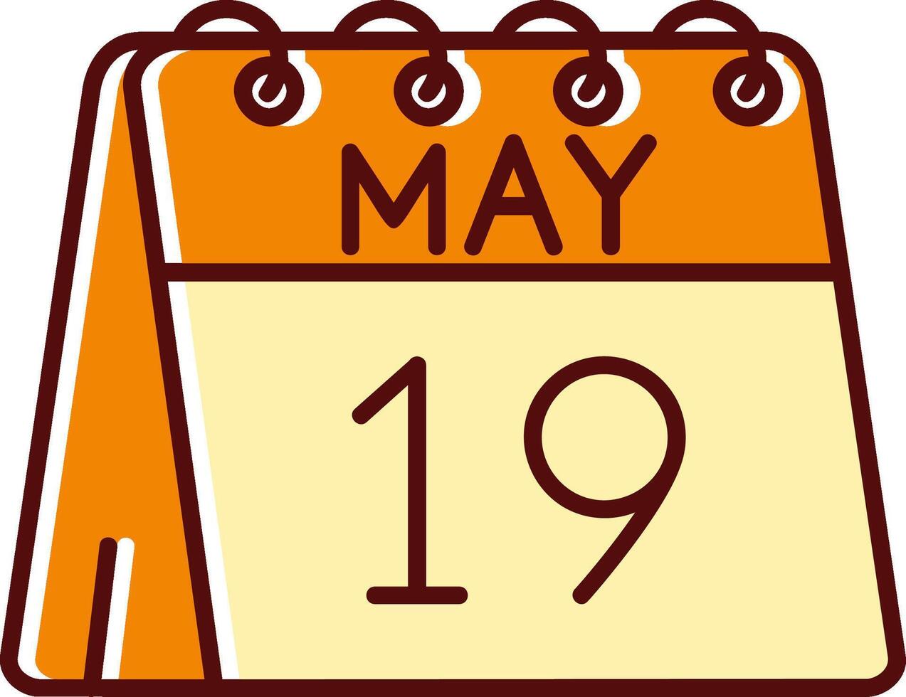 19th of May filled Sliped Retro Icon vector