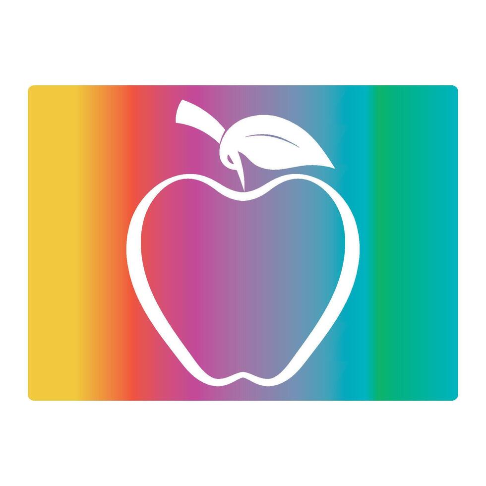 Gradient color apple background vector
