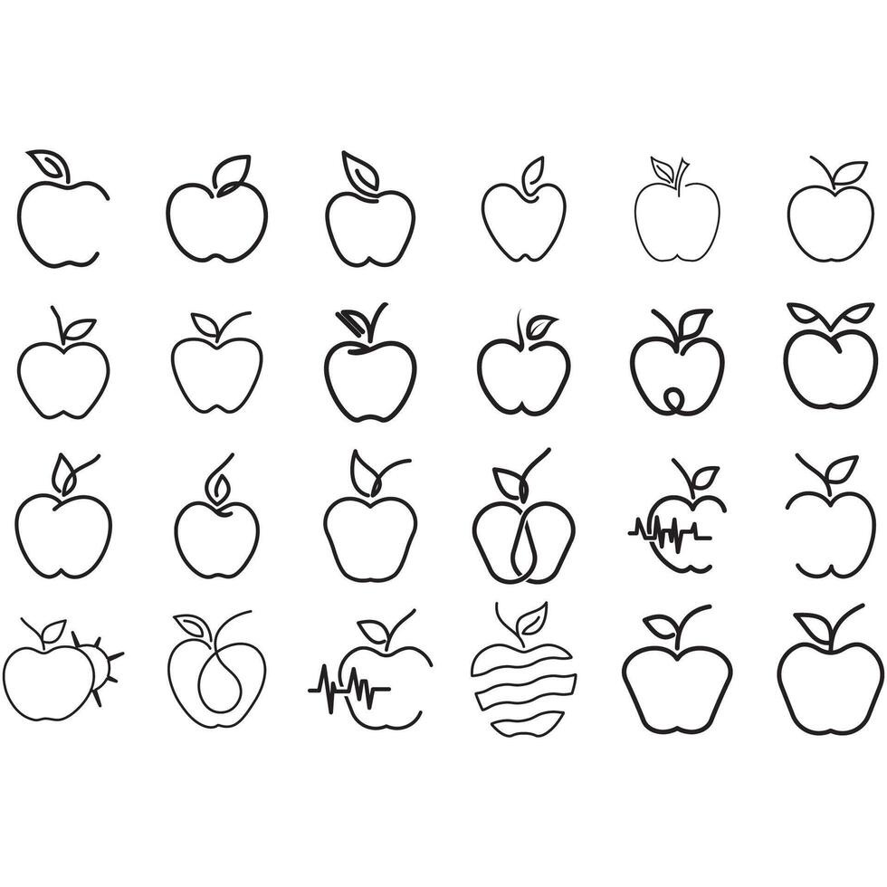 icono haz logo vector manzana