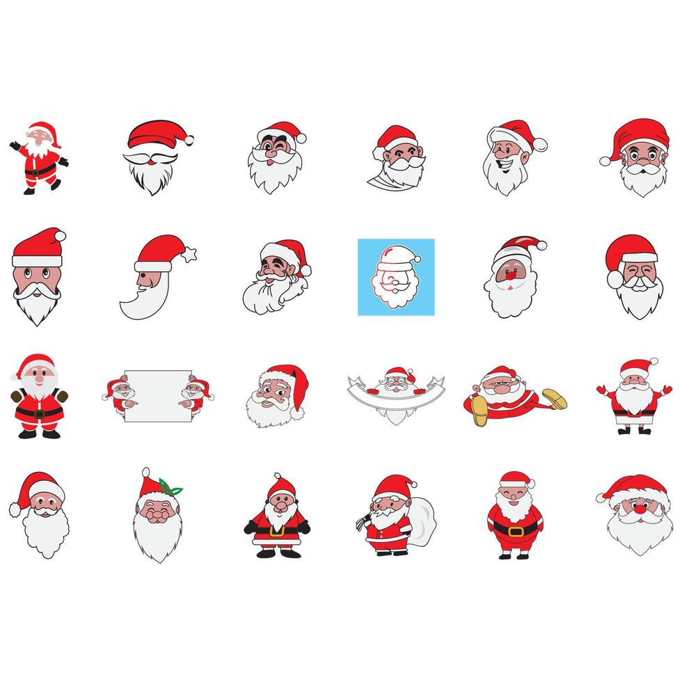 colección de Papa Noel claus logos vector