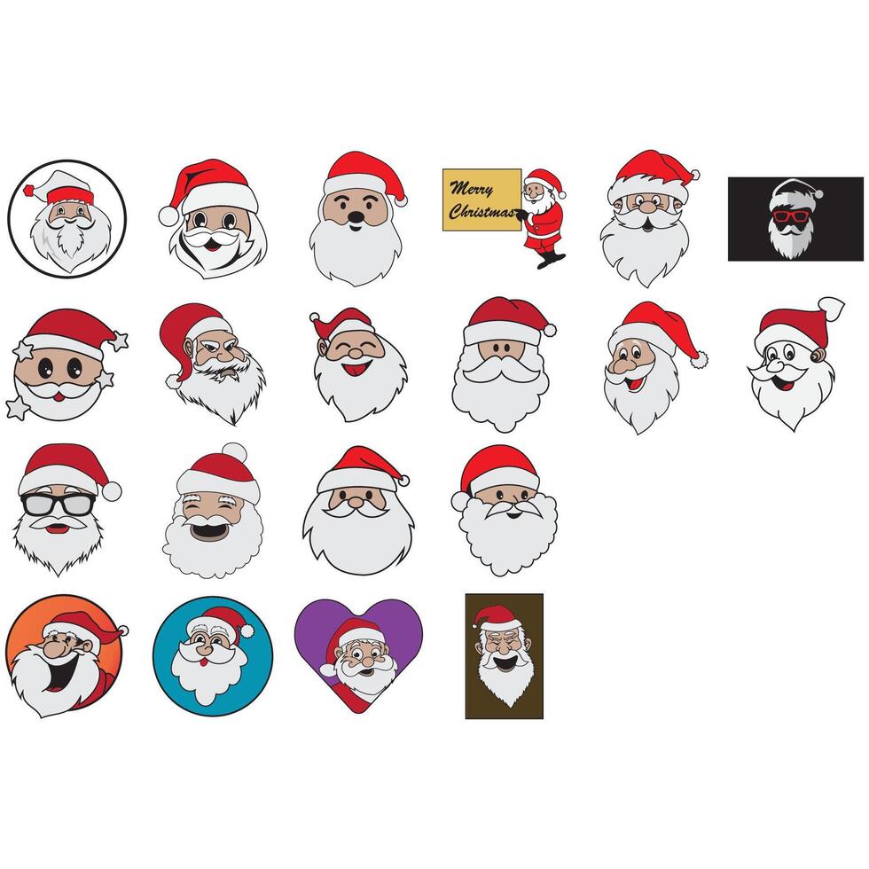 collection of Santa Claus  logos vector