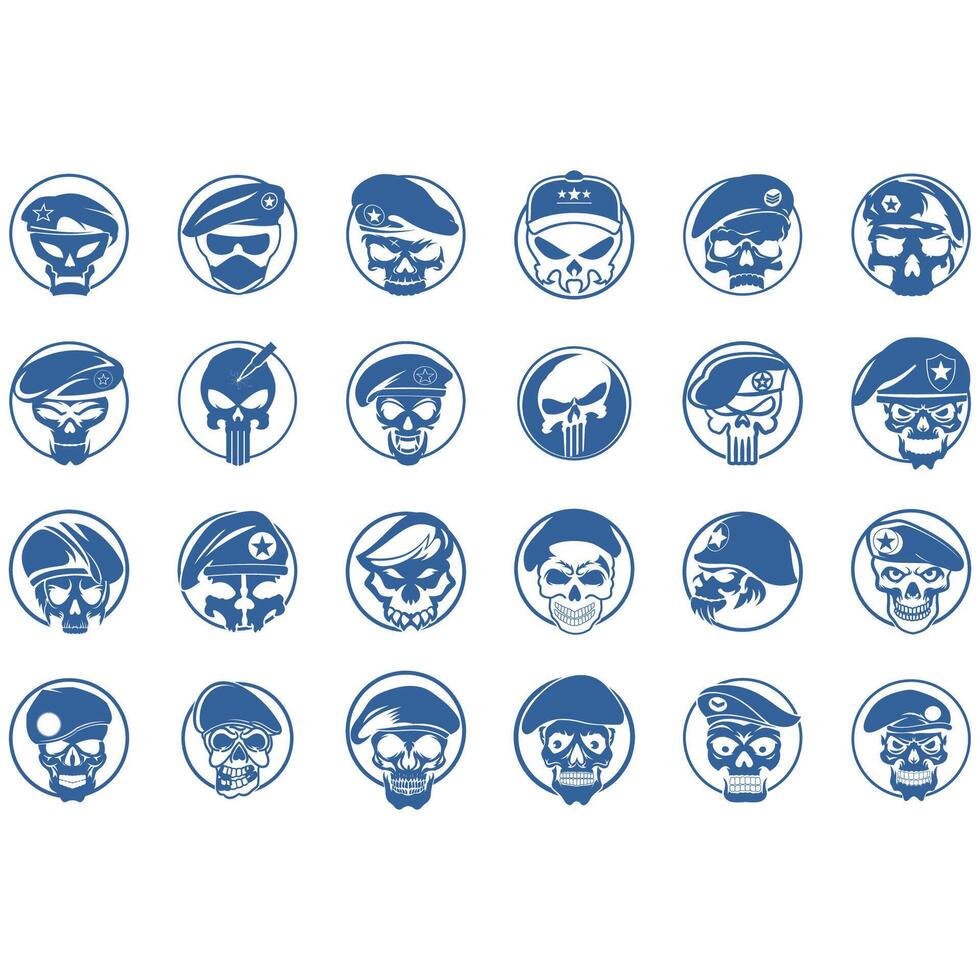 Skull army logo  icon set vector