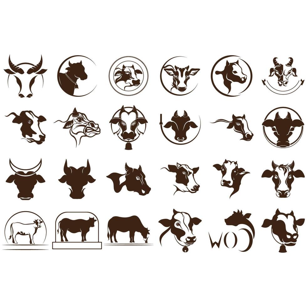 colección de vaca logos vector