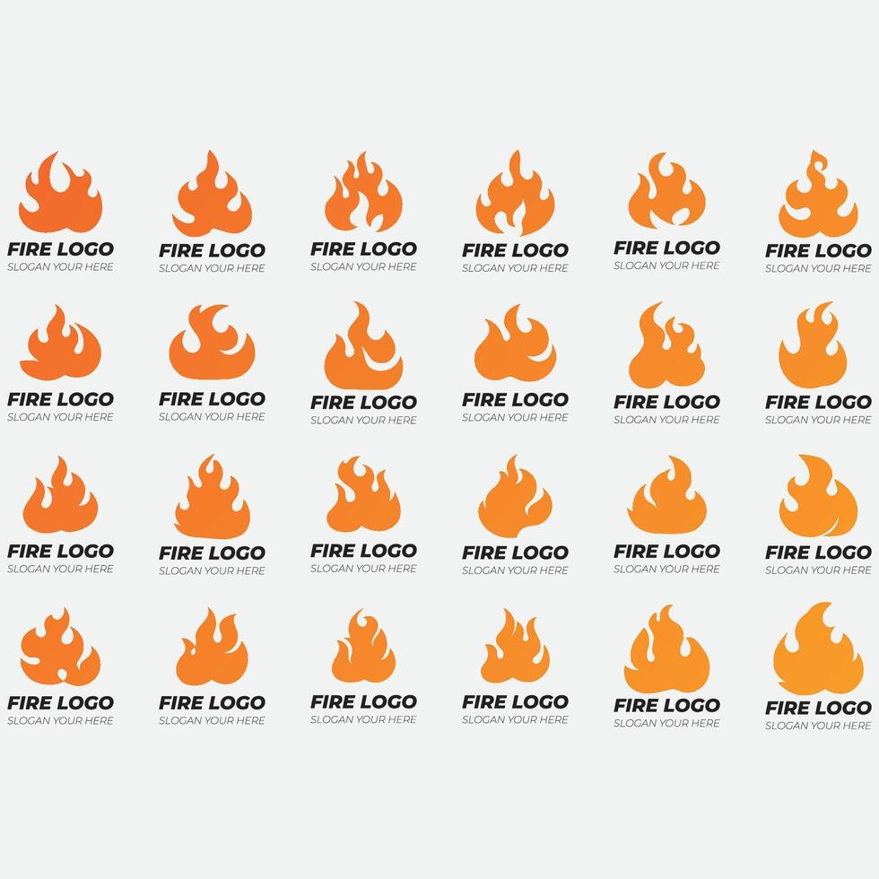 collection of fire logos vector