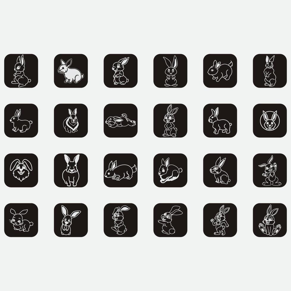 collection of rabbit logos vector