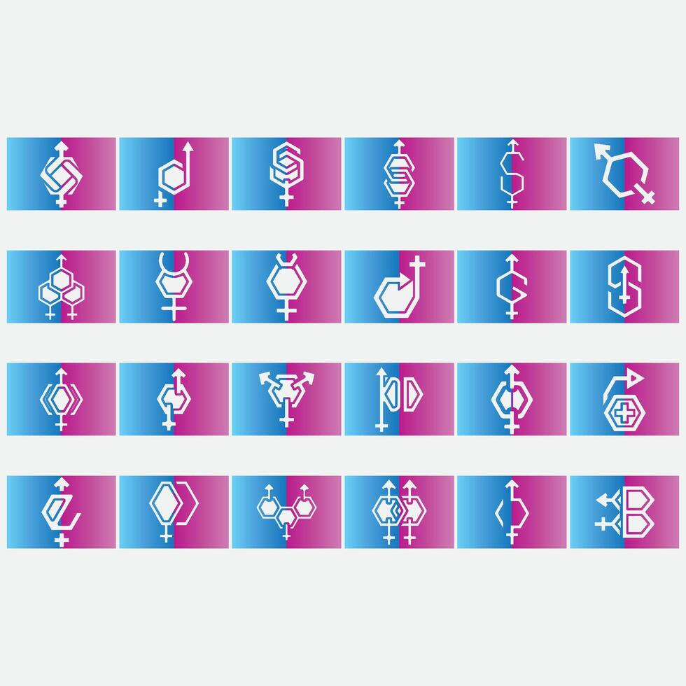 collection of gender logos vector