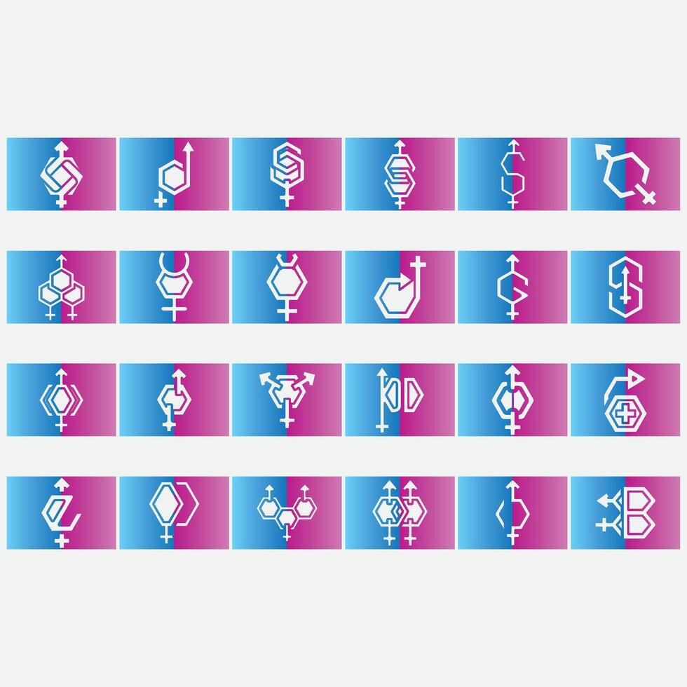 collection of gender logos vector