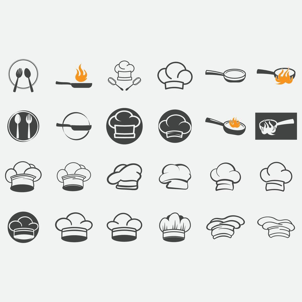 collection of coking logos vector