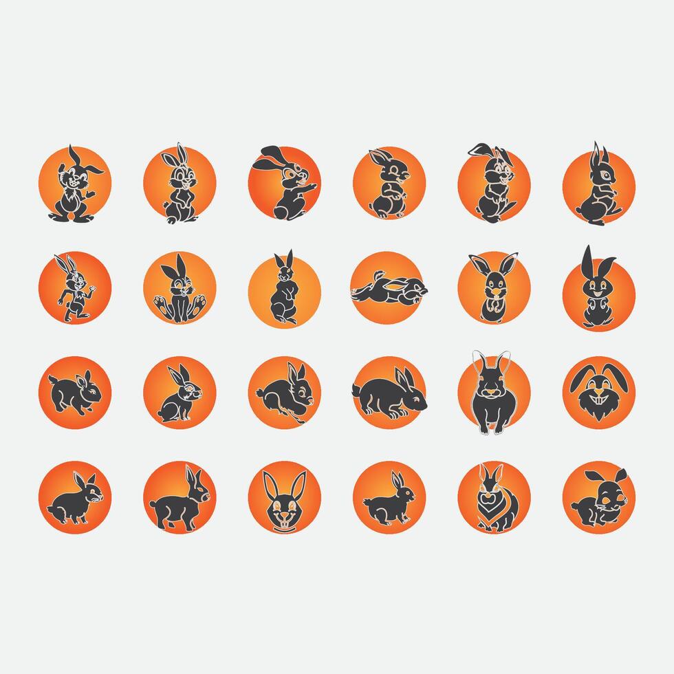 collection of rabbit logos vector