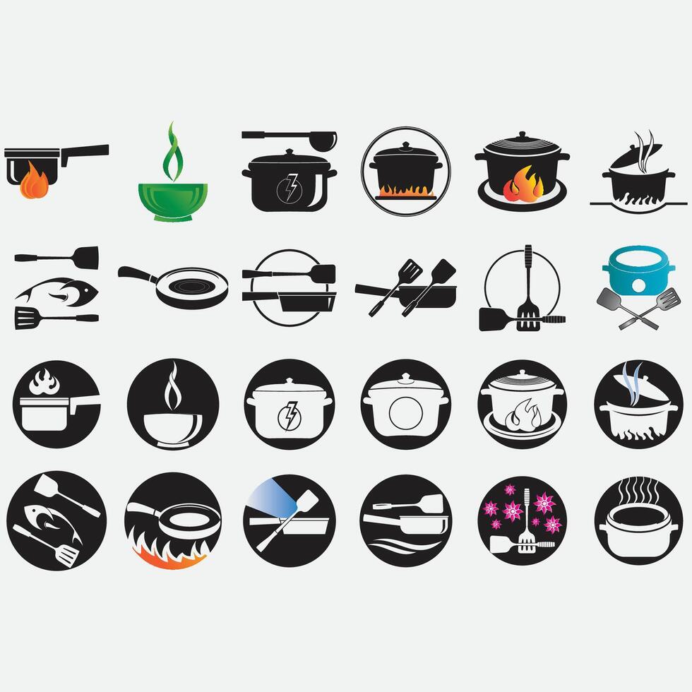 collection of coking logos vector