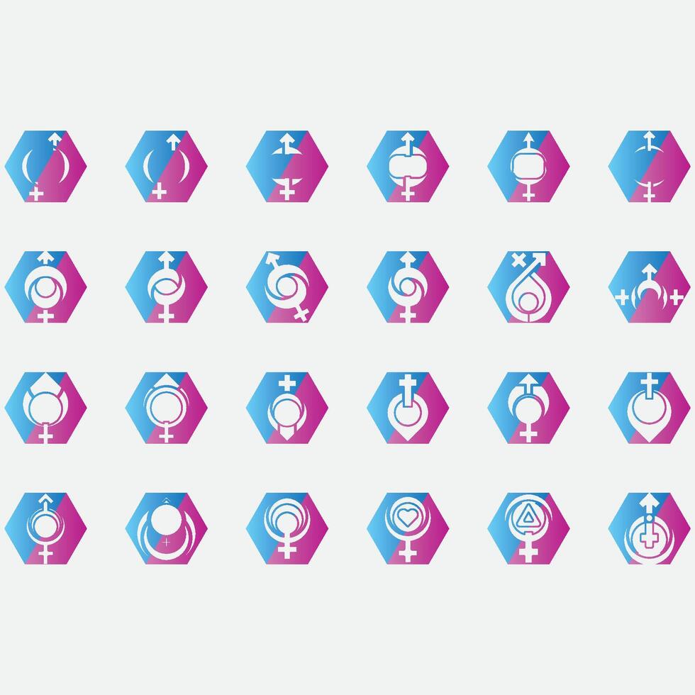 collection of gender logos vector