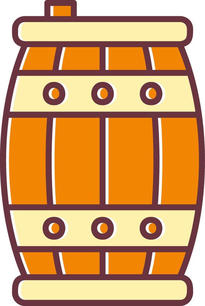 Barrel filled Sliped Retro Icon vector