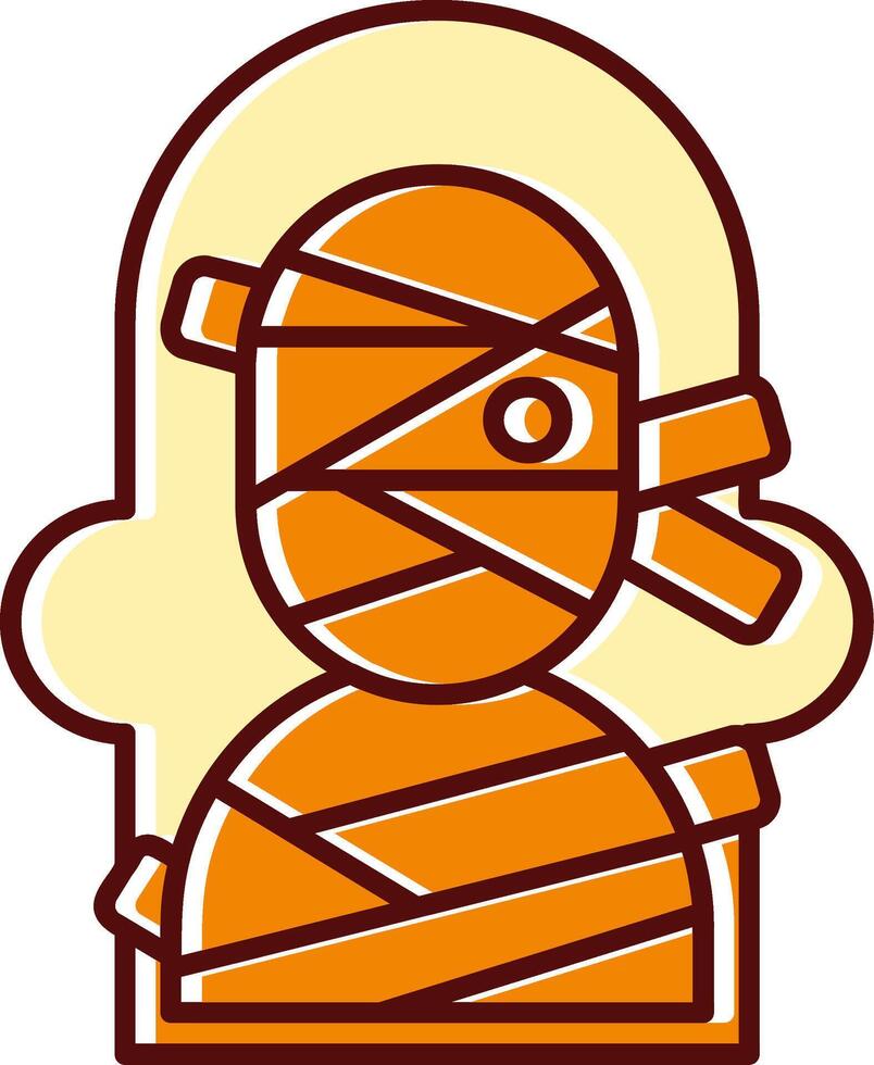 Mummy filled Sliped Retro Icon vector