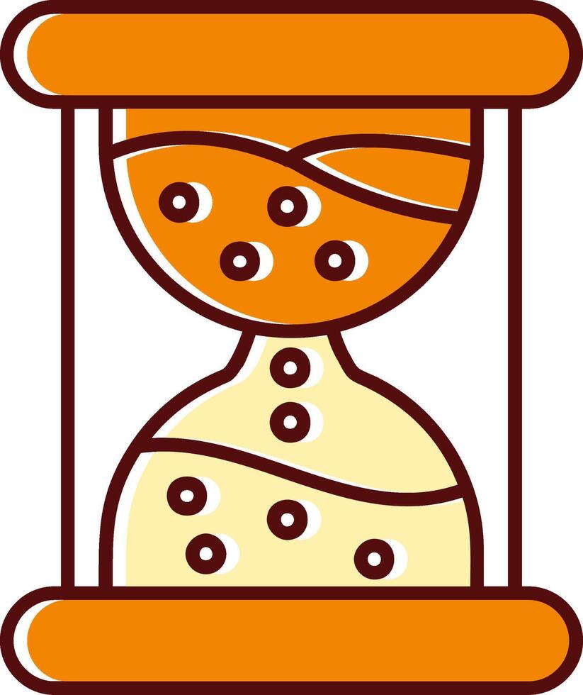 Sand clock filled Sliped Retro Icon vector