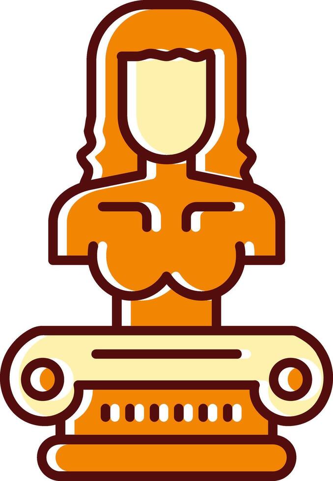 Sculputure filled Sliped Retro Icon vector