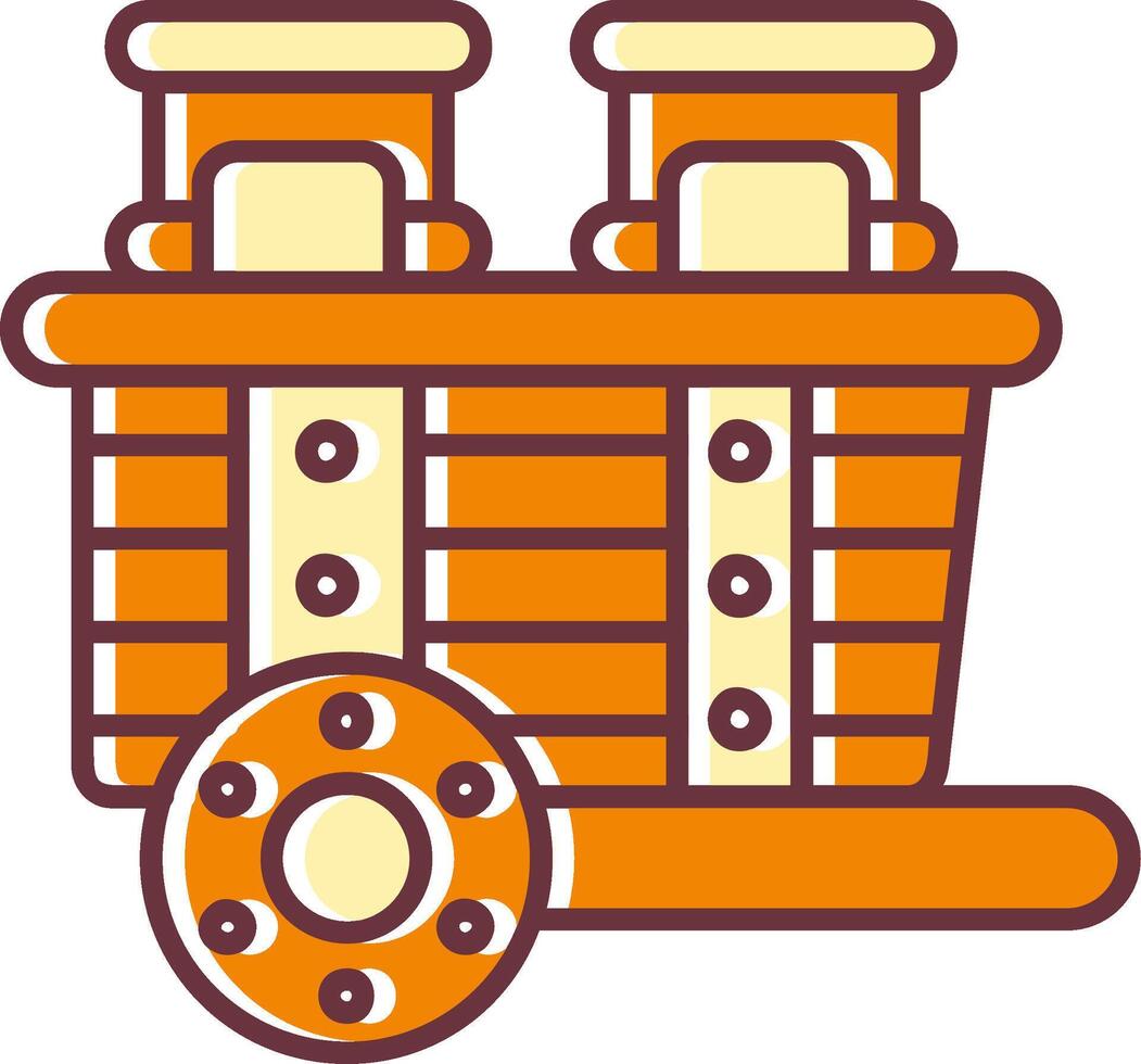 Cart filled Sliped Retro Icon vector