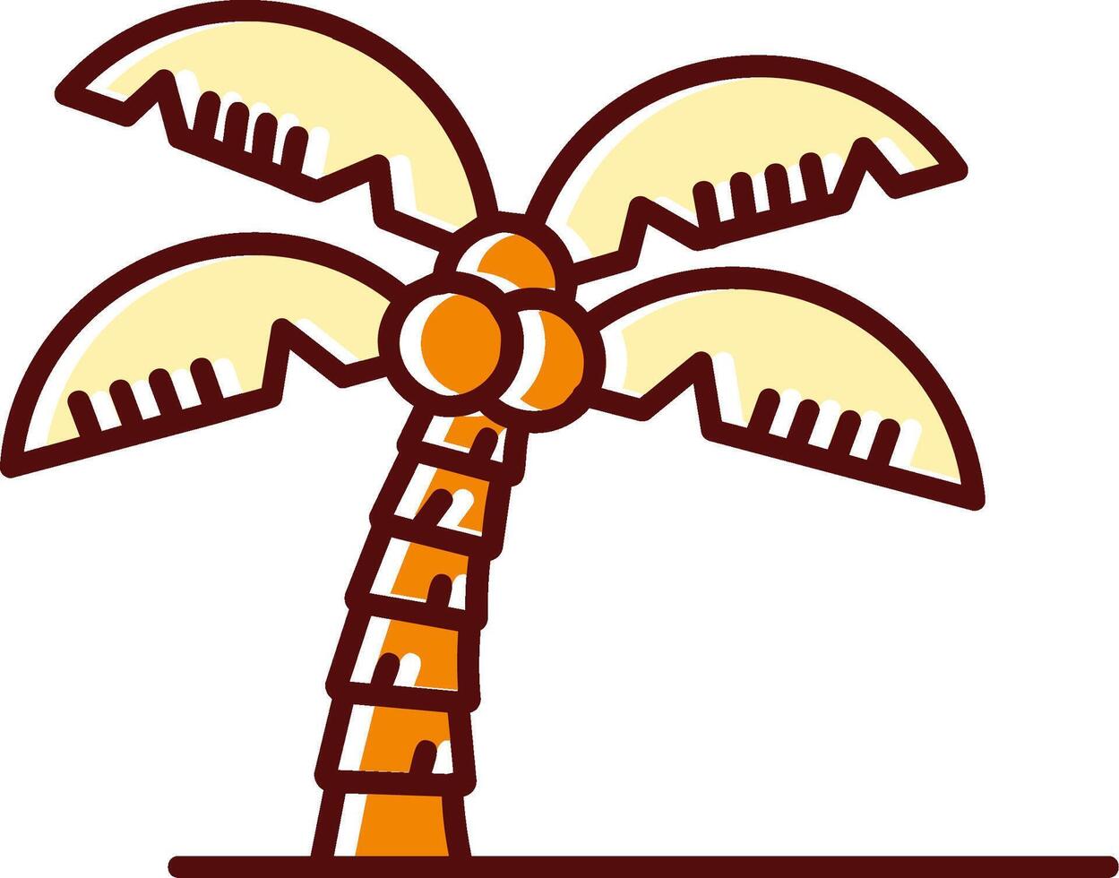 Palm tree filled Sliped Retro Icon vector