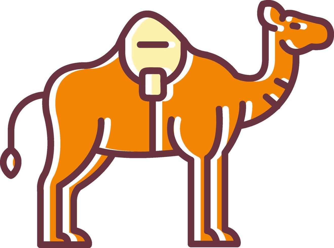 Camel filled Sliped Retro Icon vector