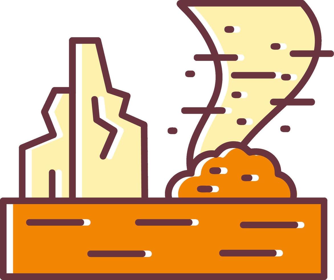 Sandstorm filled Sliped Retro Icon vector