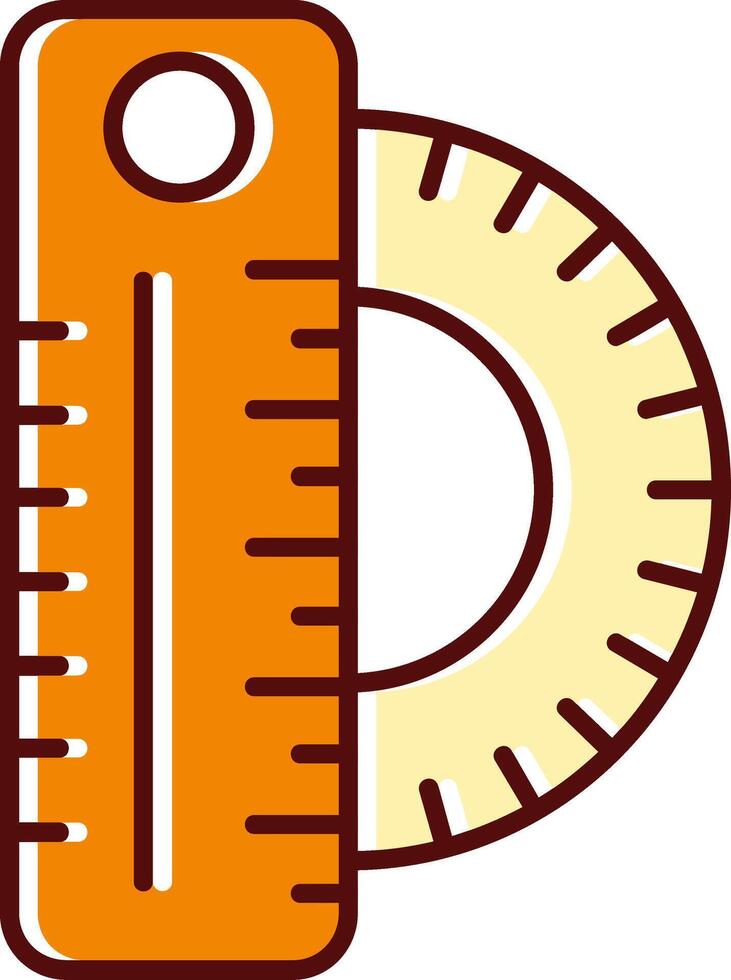Ruler filled Sliped Retro Icon vector