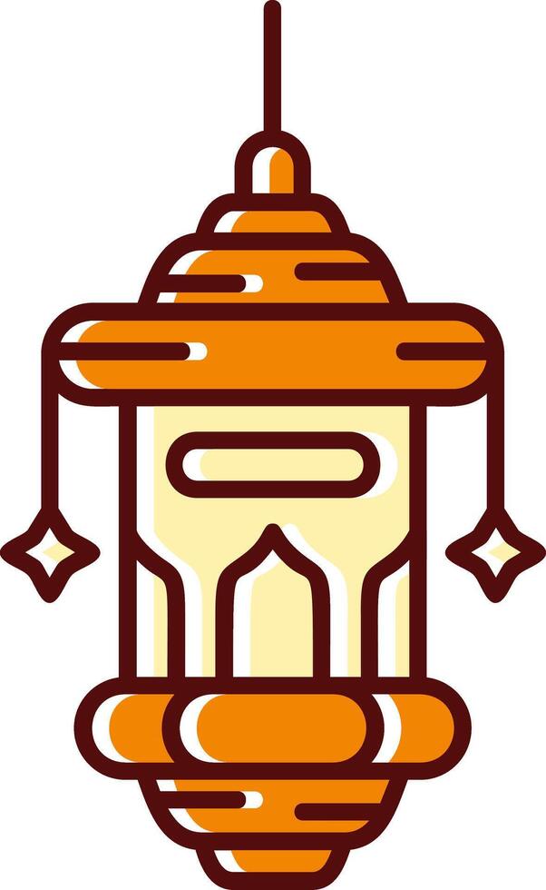 Oil lamp filled Sliped Retro Icon vector