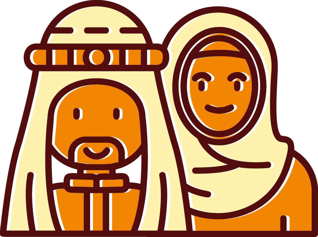 Muslim filled Sliped Retro Icon vector