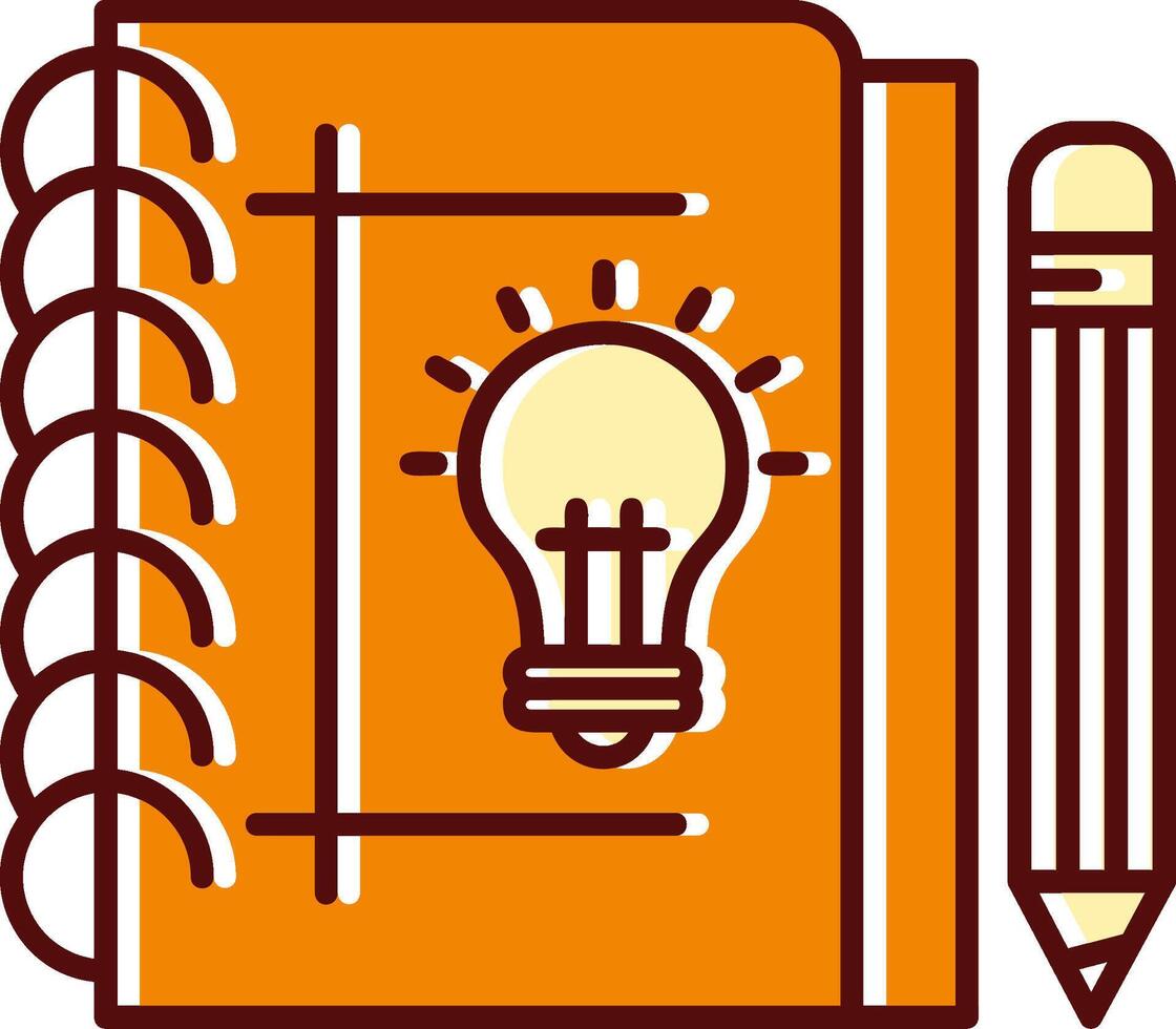 Sketchbook filled Sliped Retro Icon vector