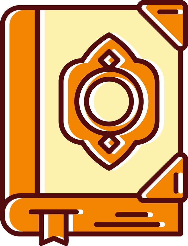 Quran filled Sliped Retro Icon vector