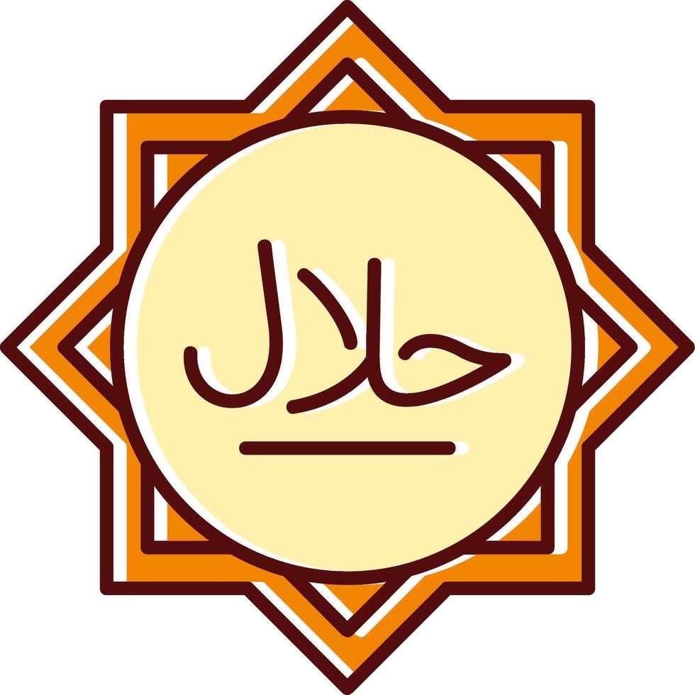 Halal filled Sliped Retro Icon vector