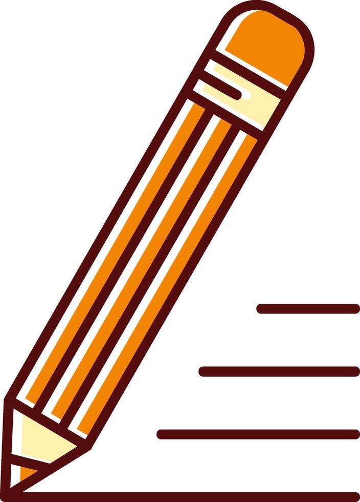 Pencil filled Sliped Retro Icon vector